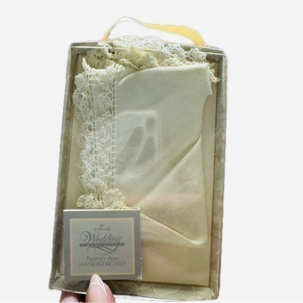 Hallmark Wedding Collection Tapestry Rose Vintage Wedding Handkerchief